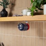 Becherdeckel-Organizer, selbstklebendes Unterschrank-Becherdeckel-Aufbewahrungsregal, Black, Steel Color – Bild 7