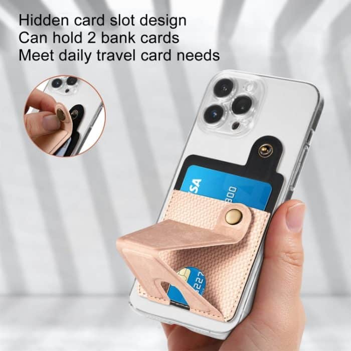 Multifunktionshalterung Magnetische Saugschnalle Telefonkartenetui PU-Leder Kartenaufkleberhalter – Bild 5