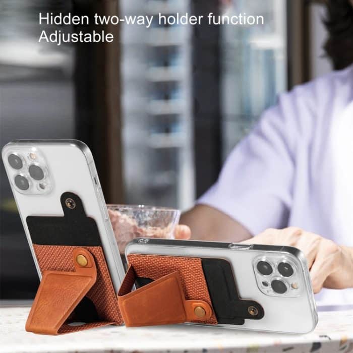 Multifunktionshalterung Magnetische Saugschnalle Telefonkartenetui PU-Leder Kartenaufkleberhalter – Bild 7