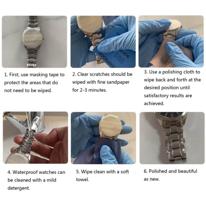 4 Stück/Packung MESHUA Poliertücher für Uhren, Feinmetalle, Schmuckreiniger und Anlaufentferner – Bild 6