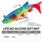 PROBEROS DW6087 T-Tail Blei Fisch Weichköder Wolfsbarsch Bootsangeln Bionic Fake Bait, 7.5cm/13.5g – Bild 4