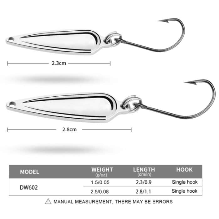 PROBEROS DW602 Langguss-Metall-Pailletten-Köder, Motten-Pailletten, Warp-Schnabel-Fake-Köder, Color A, Color B – Bild 4