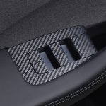 4 teile/satz Für Tesla Modell 3 Lift Fenster Taste Aufkleber Auto Innen, Carbon Fiber, Starry Line – Bild 2