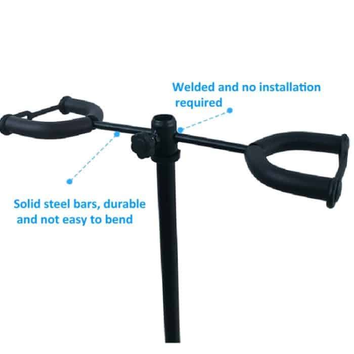 Der verstellbare Doppelgitarrenständer bietet Platz für zwei elektrische oder akustische Gitarren – Bild 4