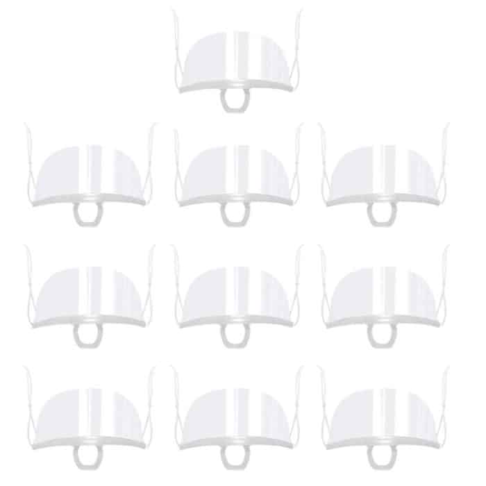 10 Stück/Beutel, recycelbare, transparente Restaurant-Maske, Chef-Antibeschlag- und Anti-Spucke-Kunststoffmasken – Bild 1