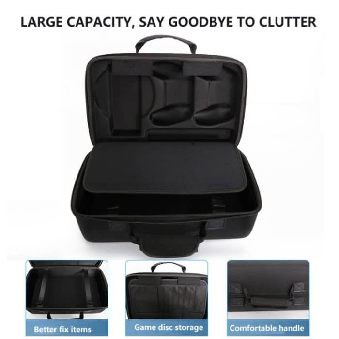Für PS5 Slim Spielkonsole EVA Aufbewahrungstasche Handtasche Tragetasche, 1900 Black, 1900 Gray – Bild 7
