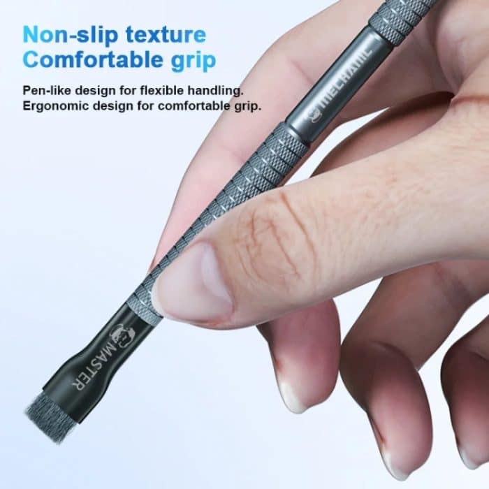 MECHANIC Handy-Motherboard-Chip-Entschleimungsbürste, PCB-Entzinnungs-Reinigungszylinder, Bürste mit langem Griff, Sideburns, Steel Wire, Double-ended Sideburns+Steel Wire – Bild 4