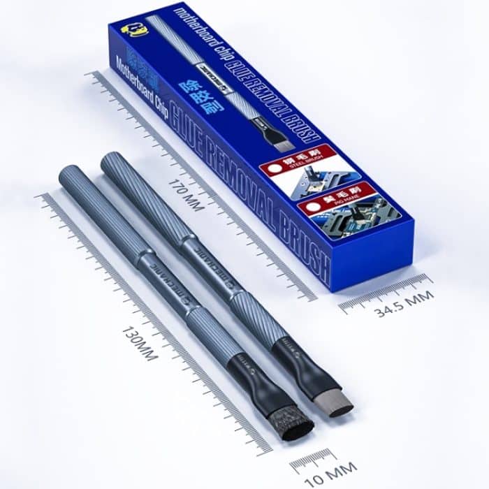 MECHANIC Handy-Motherboard-Chip-Entschleimungsbürste, PCB-Entzinnungs-Reinigungszylinder, Bürste mit langem Griff, Sideburns, Steel Wire, Double-ended Sideburns+Steel Wire – Bild 10