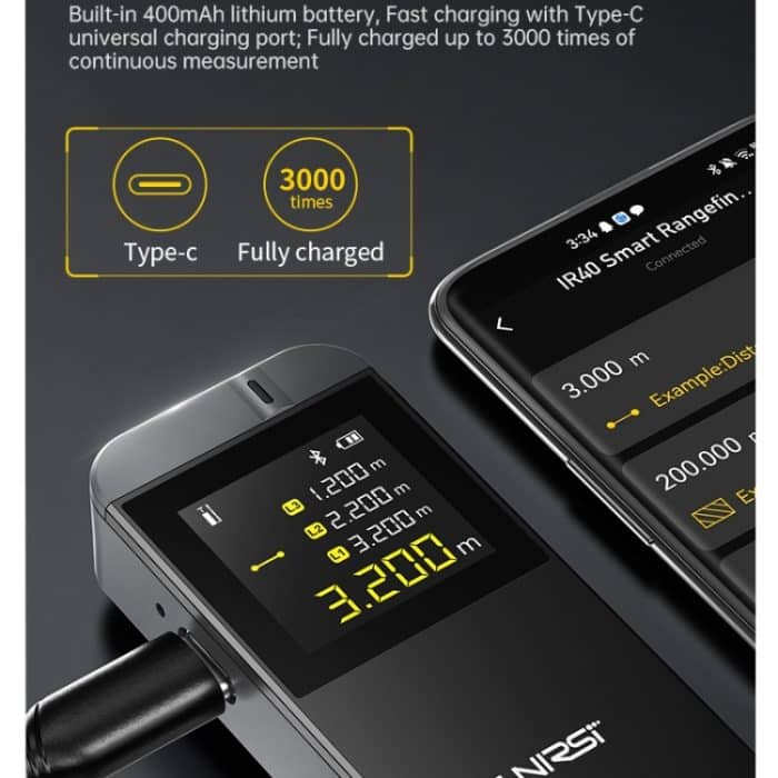 FNIRSI Laser-Entfernungsmesser Infrarot-Messlineal, IR40 – Bild 7