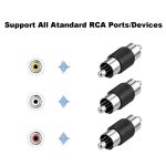 10 Stück RCA-Lotuskopf, gerader Durchgangsstecker, Überwachungs-Audio-Adapter, AV-Stoßverbindung, RCA Male to RCA Male – Bild 4
