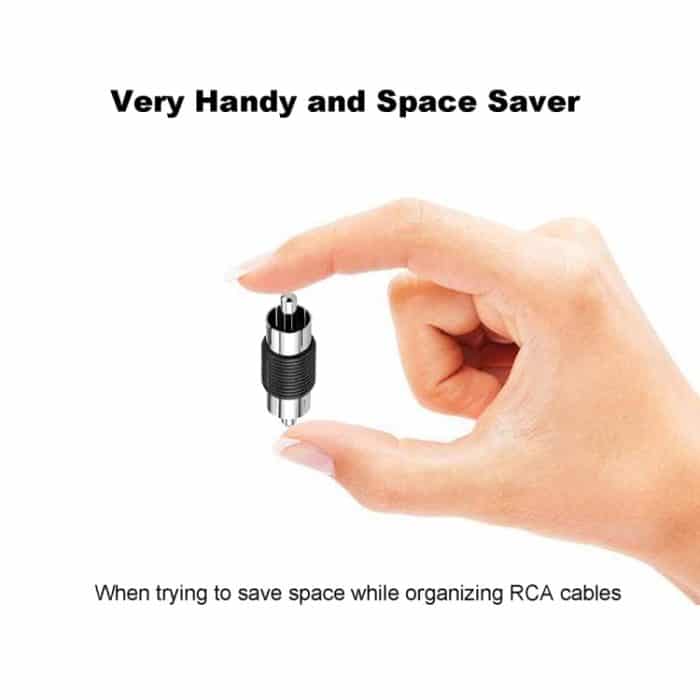 10 Stück RCA-Lotuskopf, gerader Durchgangsstecker, Überwachungs-Audio-Adapter, AV-Stoßverbindung, RCA Male to RCA Male – Bild 7