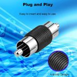 10 Stück RCA-Lotuskopf, gerader Durchgangsstecker, Überwachungs-Audio-Adapter, AV-Stoßverbindung, RCA Male to RCA Male – Bild 8