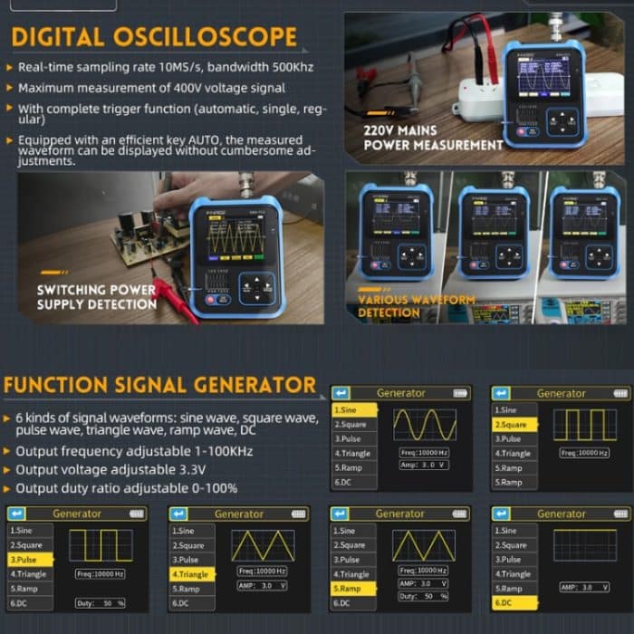 FNIRSI 3-in-1-Handheld-Digitaloszilloskop-LCR-Transistortester, DSO-TC3 Standard, DSO-TC3 Upgrade – Bild 9