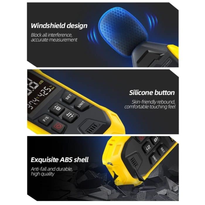 FNIRSI Noise Decibel Meter Home Volume Detector, Yellow – Bild 6