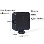 W64 64LEDs Videokonferenzen Mobile Laptop Live Fülllicht Fotografie Taschenlampe, Clip Set, Clip+Tripod Set – Bild 3