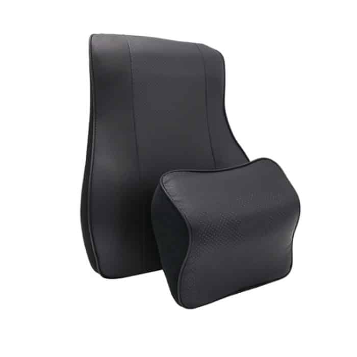 Ganzjahres-Nackenstützkissen aus Leder mit Memory-Schaum für Autositze, Headrest+Waist Pad – Bild 1