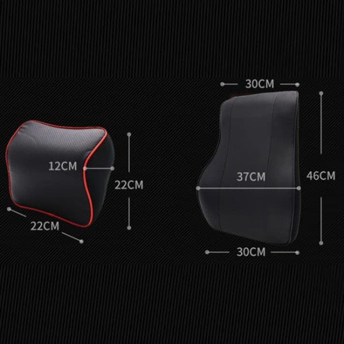 Ganzjahres-Nackenstützkissen aus Leder mit Memory-Schaum für Autositze, Headrest+Waist Pad – Bild 3