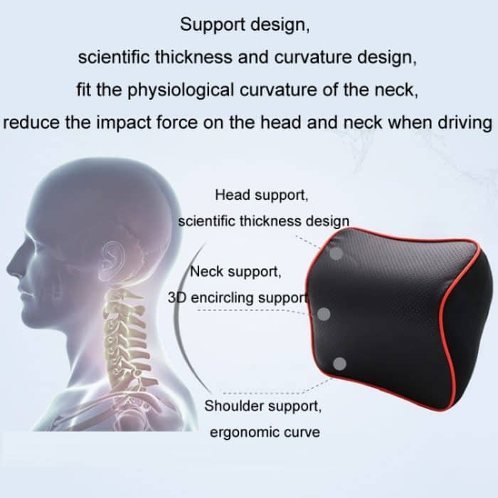Ganzjahres-Nackenstützkissen aus Leder mit Memory-Schaum für Autositze, Headrest+Waist Pad – Bild 5