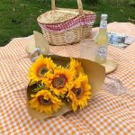 Simulierte Blumenarrangement, Tischdekoration, Picknick-Foto-Requisiten, 3pcs Sunflower Cater Paper, 5pcs Sunflower Cater Paper, 5pcs Sunflower Transparent Bag, 5pcs White Daisy Transparent Bag, 5pcs Yellow Daisy Transparent Bag... – Bild 4