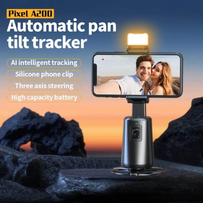 Pixel A200 Auto-Tracking-Gimbal-Stabilisator, 360-Grad-Drehung, Selfie-Stick mit Fülllicht, A200 Set 1, A200 Set 2, A200 Set 3 – Bild 2