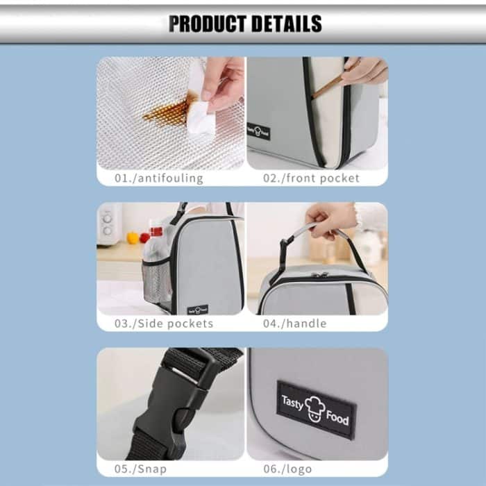 Tragbare Outdoor-Picknicktasche, tragbare Frischhalte-Lunchtasche – Bild 7