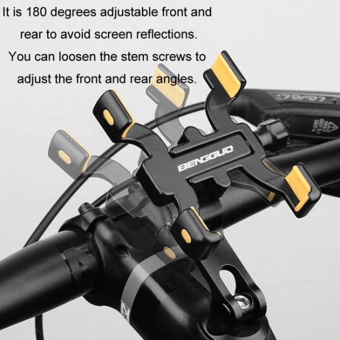 BENGGUO Fahrrad-Handyhalter aus Aluminiumlegierung mit vier Klauen, Handlebars, Stem Style, Rear View Mirror – Bild 8