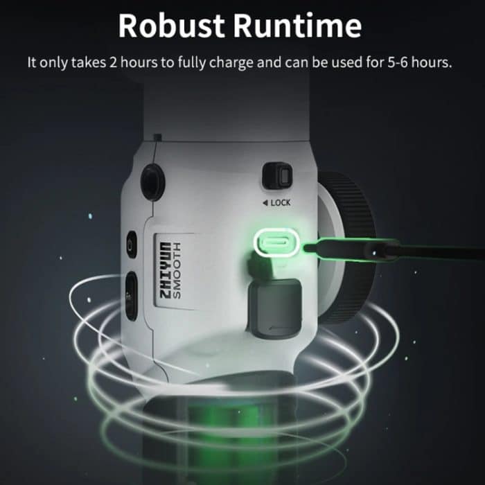 ZHIYUN Smooth 5S 3-Achsen-Handheld-Gimbal-Stabilisator für Smartphones, Smooth 5S Standard Black, Smooth 5S Standard White, Smooth 5S Combo Black, Smooth 5S Combo White – Bild 8