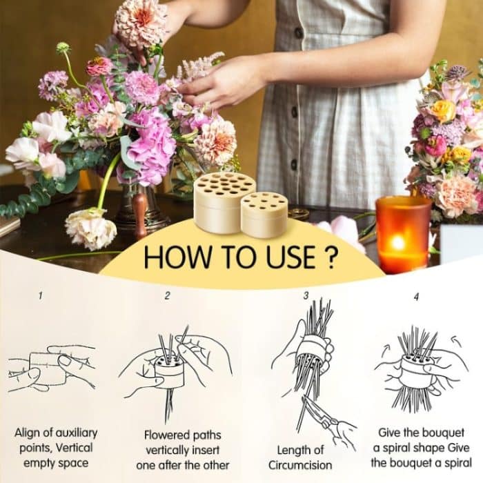 Spiral Ikebana Stielhalter für Vasen DIY Bouquet Twister Blumenarrangement Halter, Large, Small – Bild 6