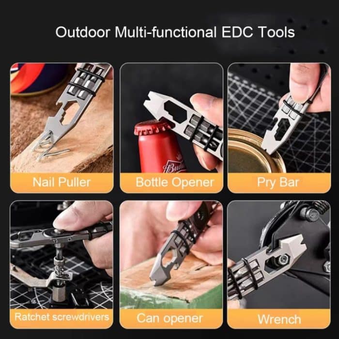 Multifunktionaler Outdoor-Überlebens- und Selbstverteidigungsratschen-Brecheisen-Werkzeug, EDC-Flaschenöffner, Multifunctional Ratchet Crowbar – Bild 6