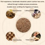 44x44cm Sommer-Auto-Sitzkissen aus reinem Holz mit Perlen, quadratisch – Bild 3