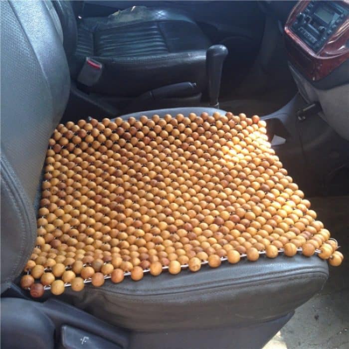 44x44cm Sommer-Auto-Sitzkissen aus reinem Holz mit Perlen, quadratisch – Bild 4