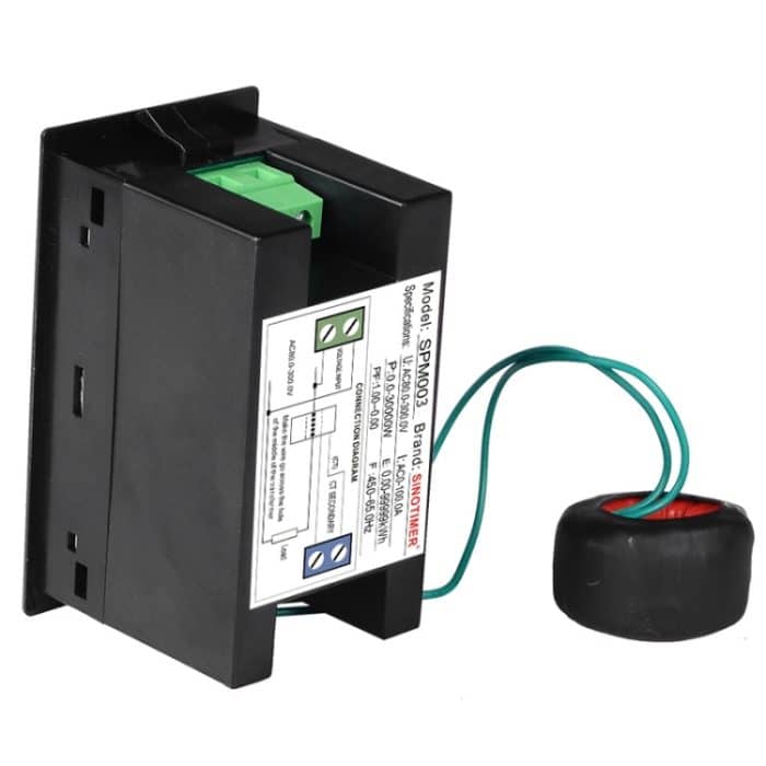 SINOTIMER SPM003 AC LED Digital Voltmeter Frequenzfaktoren Messgerät Leistungsmonitor, AC80-300V 100A, AC200-450V 100A – Bild 5