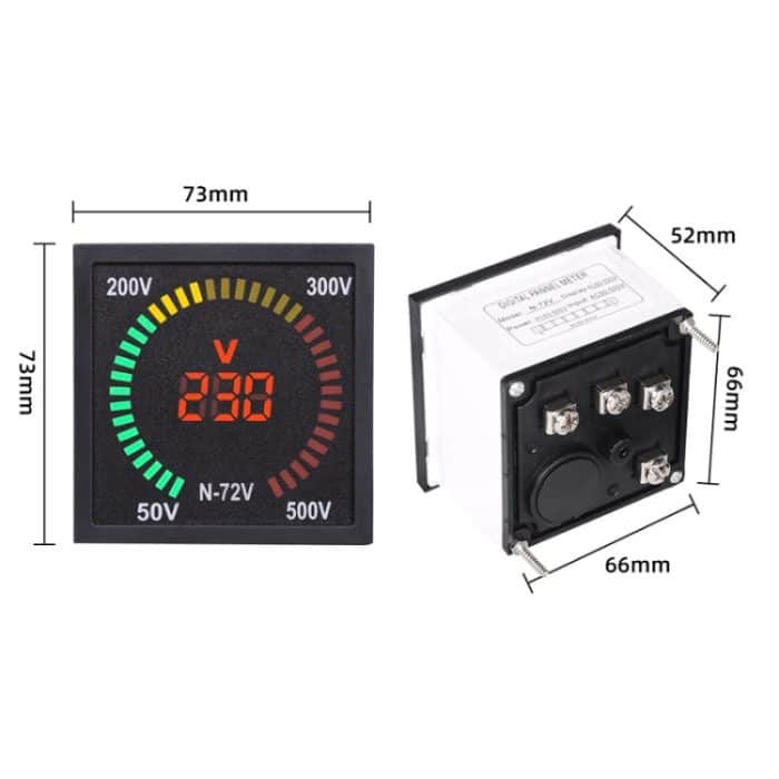 SINOTIMER N-72V AC-Spannungssignalanzeige, quadratischer Drehteller, LED-Digitalanzeige, Voltmeter – Bild 2