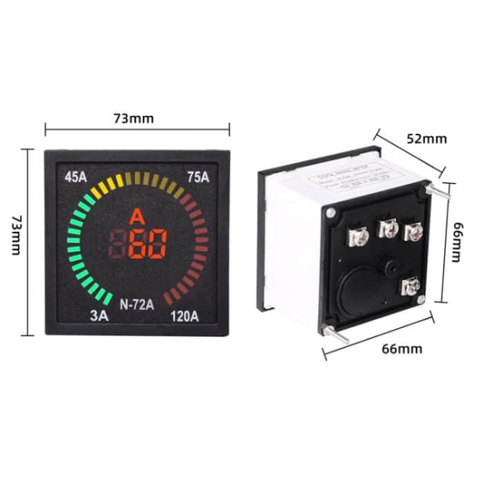 SINOTIMER N-72A AC-Stromsignalanzeige, quadratischer Drehteller, LED-Digital-Amperemeter – Bild 2