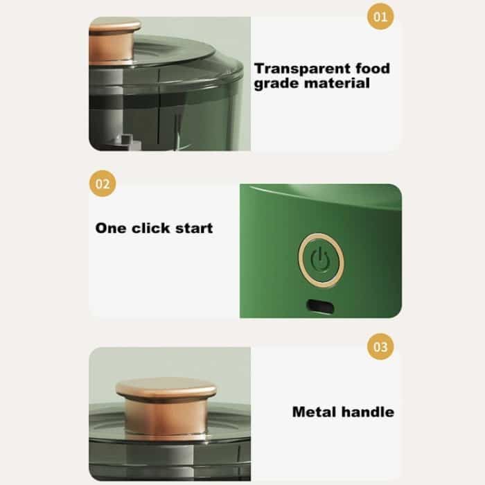 JRQ-01 Home Kabelloser elektrischer Fleischwolf für die Küche, Knoblauchstampfer, Long-press, Double-click, Electroplated Double-click – Bild 4