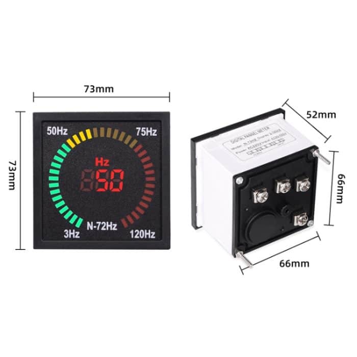 SINOTIMER N-72HZ AC-Frequenzsignalanzeige, quadratischer Drehteller, LED-Digitalfrequenzmesser – Bild 2