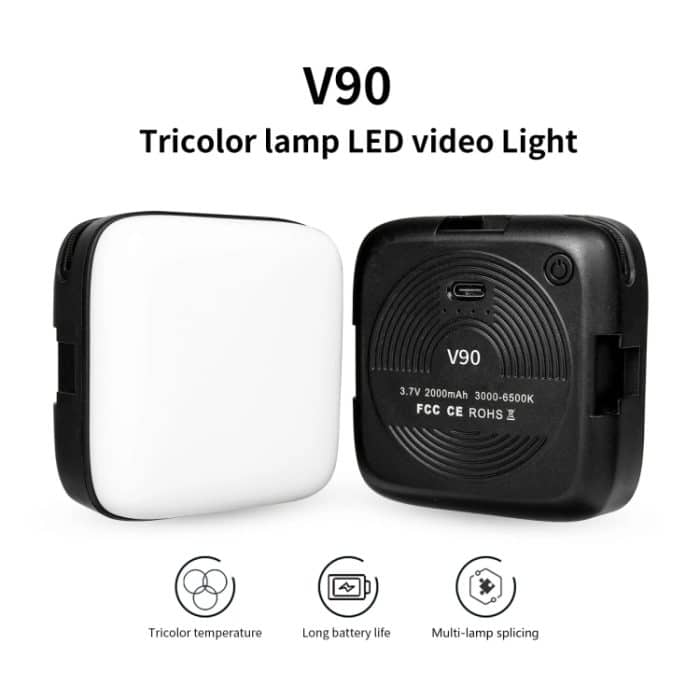 Desiontal V90 Handy-Live-Beauty-Fülllicht, LED-Taschenlicht, USB-Aufladung, Tofu-Lampe, V90 – Bild 5