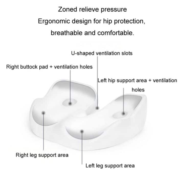 Atmungsaktives Kissen aus Memory-Schaum für sitzende Büros, Stühle, Hüftsitz – Bild 7