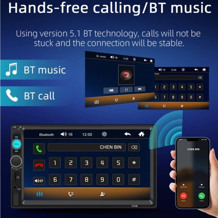 Auto Universal Touchscreen MP5 Player Rückansicht Tragbares Bluetooth Radio – Bild 12