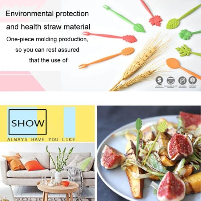 Mini-Geschirrset aus Weizenfasermaterial, Snack-Dessertgabeln, 16pcs Fruit Forks + 1pc Barrel – Bild 5