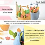 Mini-Geschirrset aus Weizenfasermaterial, Snack-Dessertgabeln, 16pcs Fruit Forks + 1pc Barrel – Bild 6