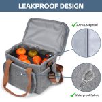 Doppelschichtige, isolierte Lunchtasche, Lebensmittelkühltasche mit großem Fassungsvermögen und Schultergurt – Bild 6
