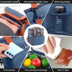 Doppelschichtige, isolierte Lunchtasche, Lebensmittelkühltasche mit großem Fassungsvermögen und Schultergurt – Bild 9