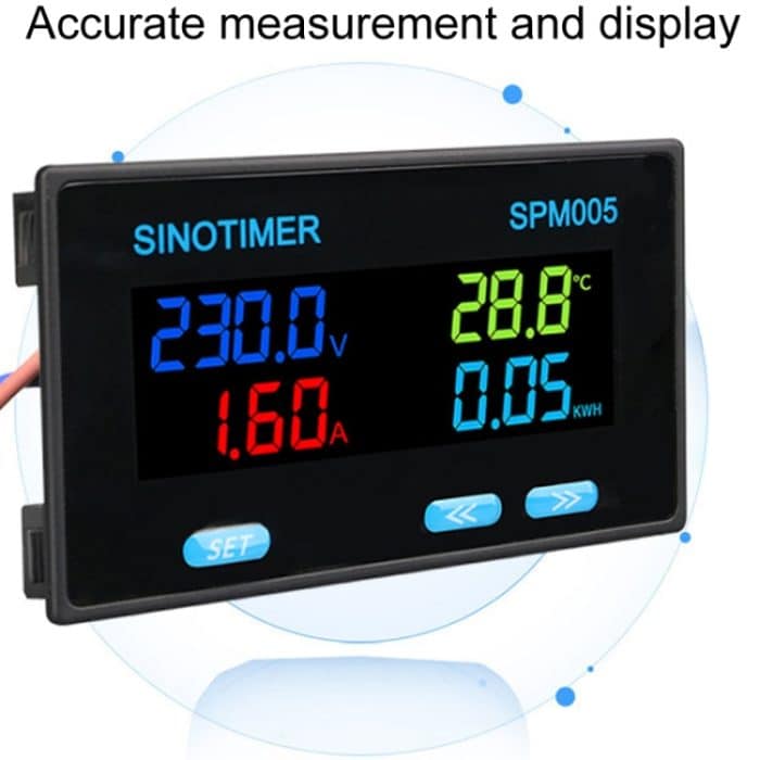 SINOTIMER SPM005 AC Digitalanzeige Spannung Strom Strom Strom Multifunktionales Überwachungsmessgerät, 20A, 100A, 200A – Bild 6