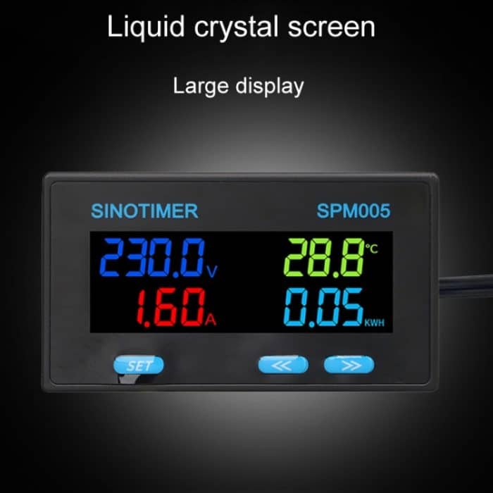 SINOTIMER SPM005 AC Digitalanzeige Spannung Strom Strom Strom Multifunktionales Überwachungsmessgerät, 20A, 100A, 200A – Bild 7