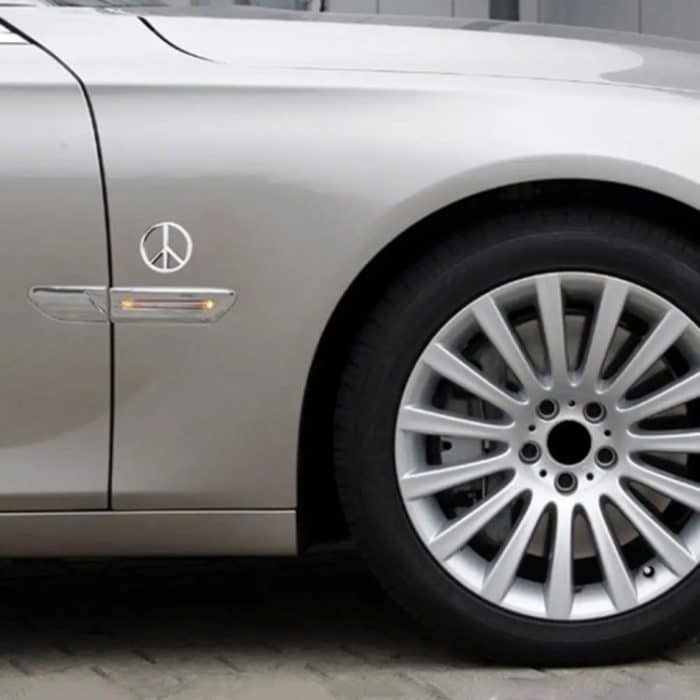 Auto-Antikriegs-Friedenszeichen-dreidimensionale Metallaufkleber, Silver, Titanium Black, Gold – Bild 6