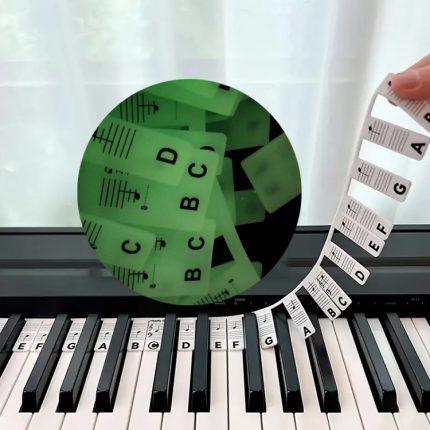 Leuchtende Klaviernotenanleitung aus Silikon. Abnehmbare Klaviertastatur., 88 Keys Black Text, 88 Keys Color Text, 61 Keys Black Text, 61 Keys Color Text
