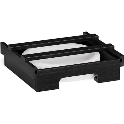 9-Zoll-Papptellerspender unter dem Schrank, Bambus-Tellerhalter, Küchenregal, 24 x 26.5 x 6.5