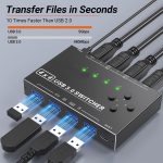 KC-KM434B USB3.0 4-Port-USB-Freigabegerät 4-Port-Drucker-Sharing-Gerät Tastatur-Maus-Schalter – Bild 2