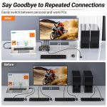 KC-KM434B USB3.0 4-Port-USB-Freigabegerät 4-Port-Drucker-Sharing-Gerät Tastatur-Maus-Schalter – Bild 4